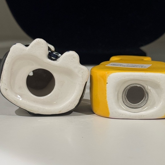 Day of The Dead Guitar Dog  Salt Pepper Shaker Set Ceramic 3.25”Glazed Colorful - Picture 6 of 9